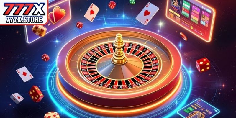 Các cuộn quay slot bắt đầu chuyển động với hiệu ứng ánh sáng